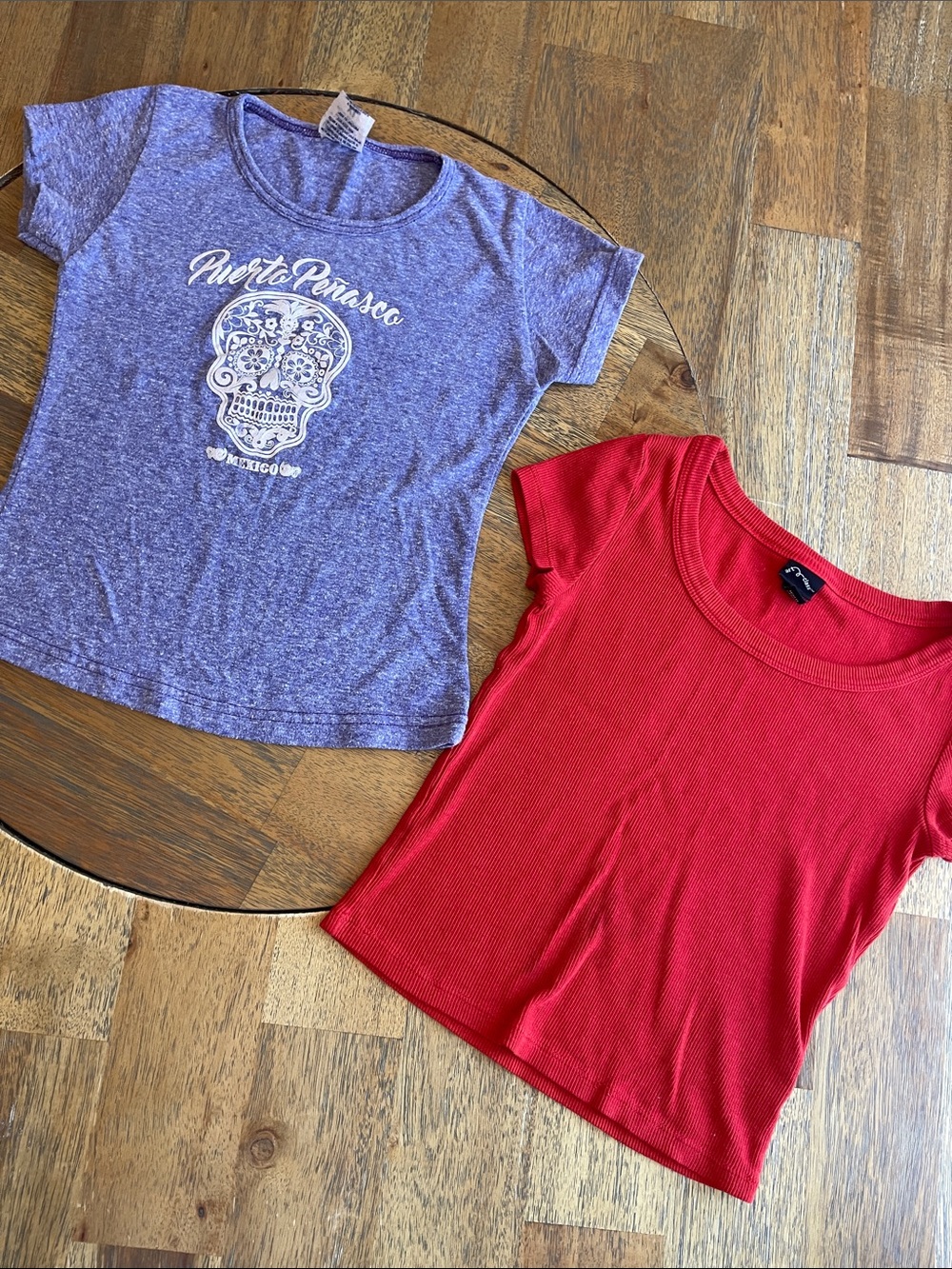 Girls Short Sleeve Tees‎ Puerto Peñasco Sugar Skull Art Class Red Purple Size 8